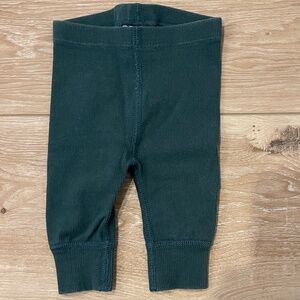 Hanna Andersson Green Ribbed Leggings - Size 0-3